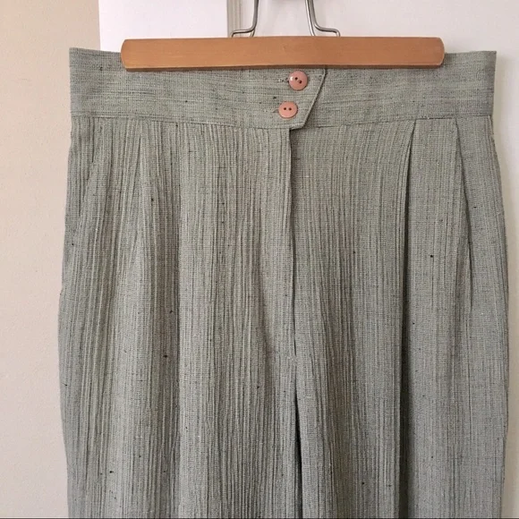 Vintage 70s High Waist Tapered Pants | Geometric Waist Design - Picture 4 of 8